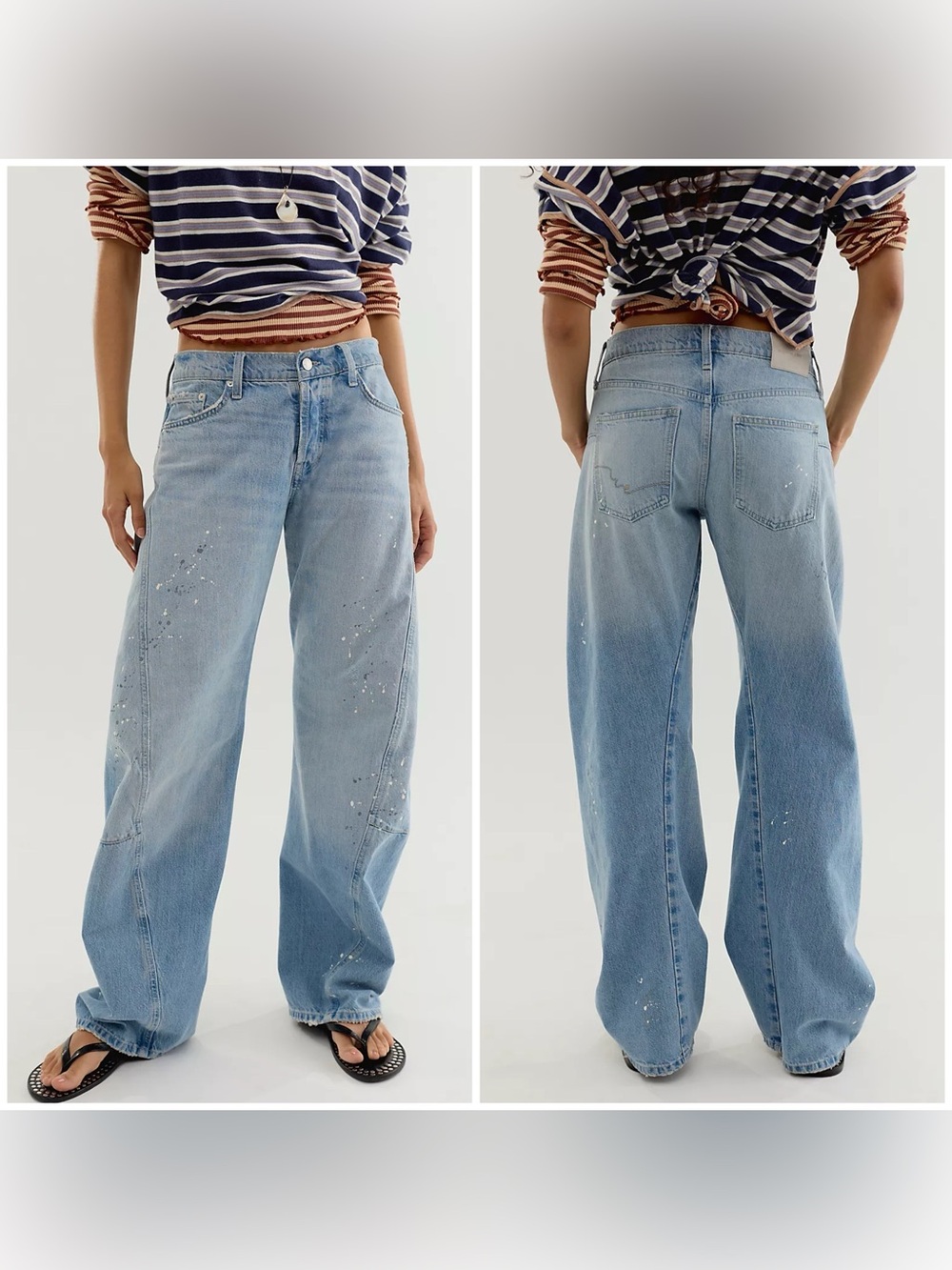 NWT Free People We The Free Fable Low-Rise Twisted Bowed Jeans art school 27 *IR